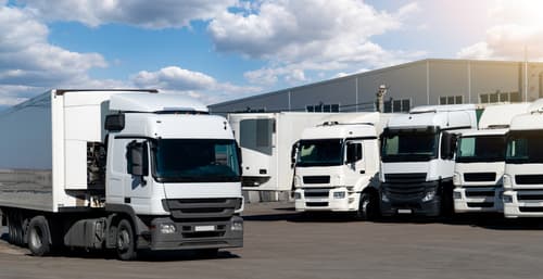 company trucks at trucking company