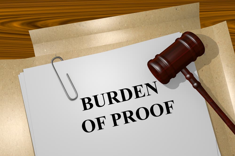 Illustration depicting the concept of "Burden of Proof" in legal proceedings, emphasizing its role in legal documents and courtroom scenarios.






